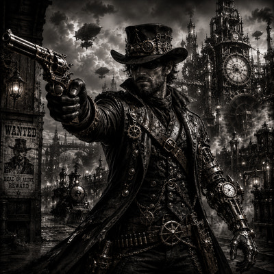 Le Chasseur du Temps | Steampunk | DarkCollectionStudio — aperçu à l'échelle