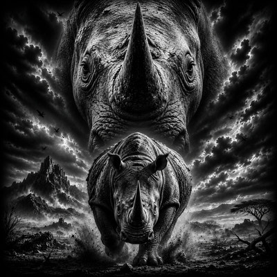 Le Rhinocéros | Animaux | DarkCollectionStudio — aperçu à l'échelle