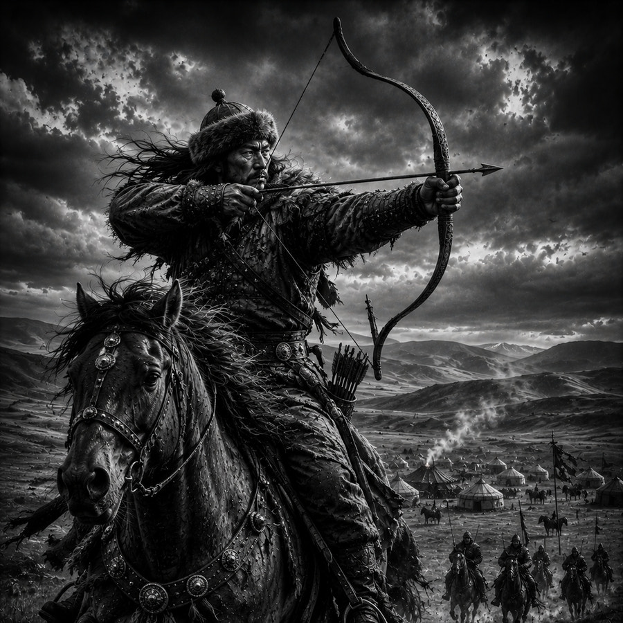 Archer Mongol carre