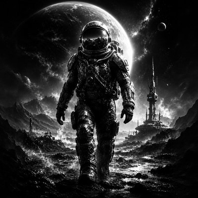 Astronaute du Futur | Science-Fiction | DarkCollectionStudio — aperçu à l'échelle