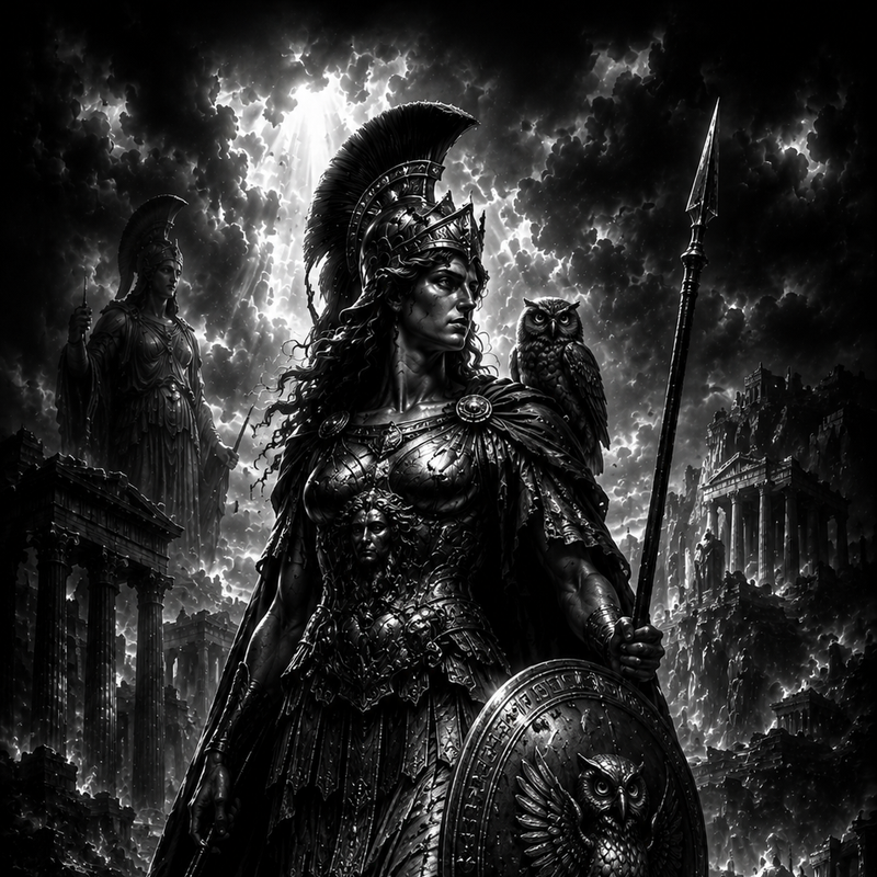 Athéna | Mythologie | DarkCollectionStudio — rendu gravé