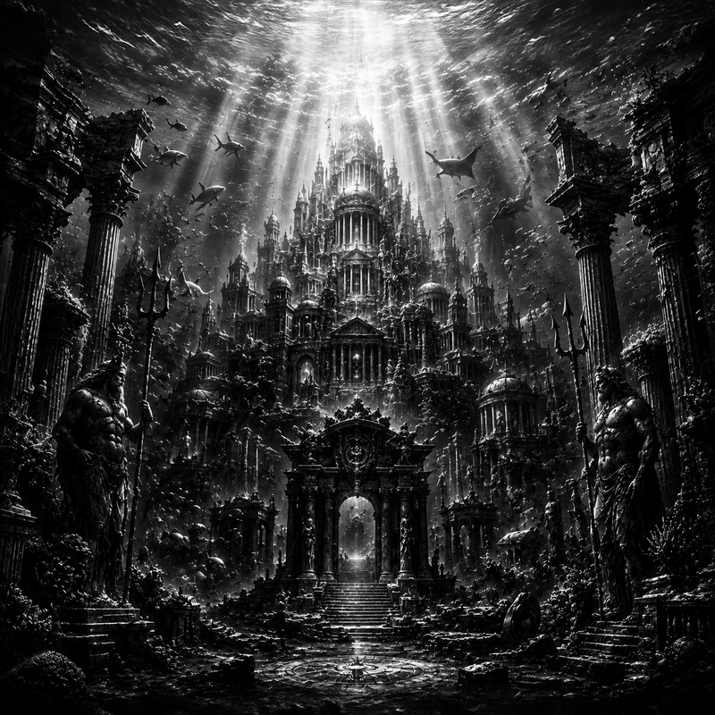 Atlantis Engloutie | Abysse | DarkCollectionStudio — rendu gravé