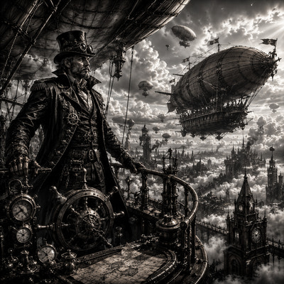 Capitaine du Ciel | Steampunk | DarkCollectionStudio — aperçu à l'échelle