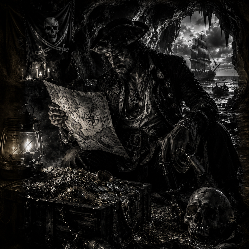 Le Chasseur de Trésors | Pirates | DarkCollectionStudio — rendu gravé