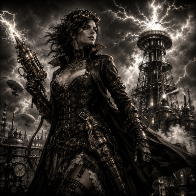 La Chasseuse de Tempête | Steampunk | DarkCollectionStudio — aperçu à l'échelle