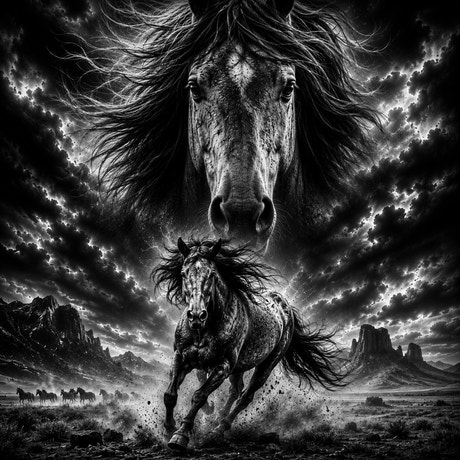 Cheval Sauvage — gravé au laser sur céramique