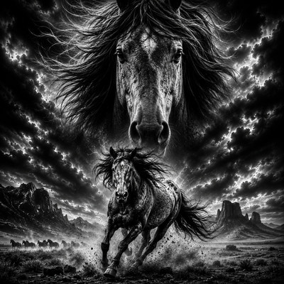 Cheval Sauvage | Animaux | DarkCollectionStudio — aperçu à l'échelle