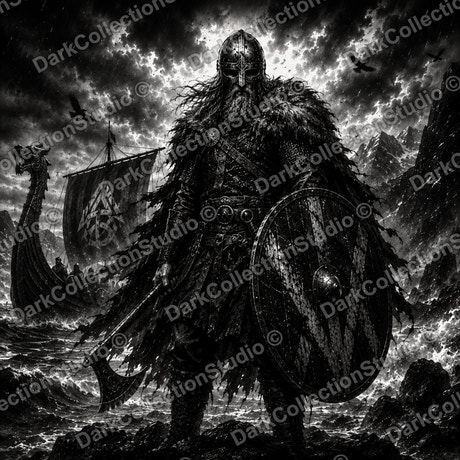 Guerrier Viking — gravé au laser sur céramique