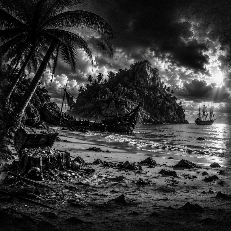 L'Île au Trésor | Pirates | DarkCollectionStudio — rendu gravé