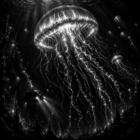 La Méduse Géante — gravé au laser sur céramique