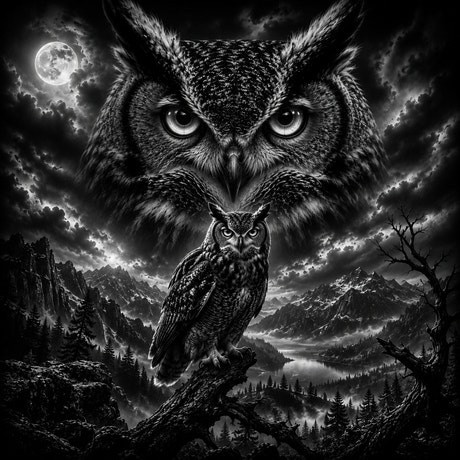 Le Hibou — gravé au laser sur céramique