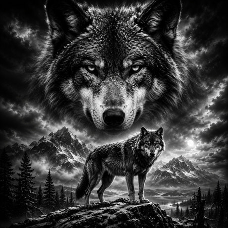 Le Loup — gravé au laser sur céramique