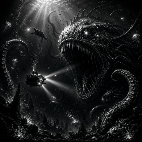 Le Monstre des Profondeurs — gravé au laser sur céramique