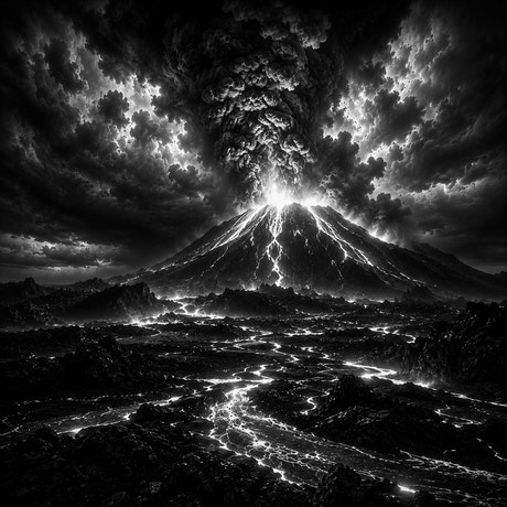 Le Volcan — gravé au laser sur céramique