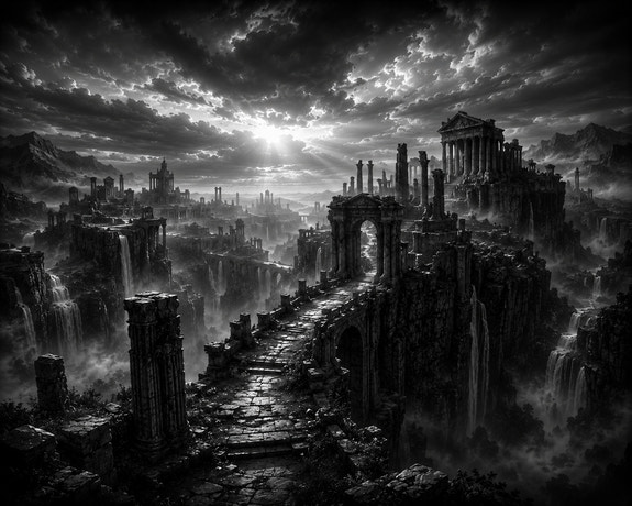 Les Ruines du Temple — gravé au laser sur céramique