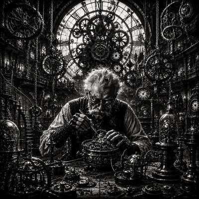 Le Maître du Temps | Steampunk | DarkCollectionStudio — aperçu à l'échelle