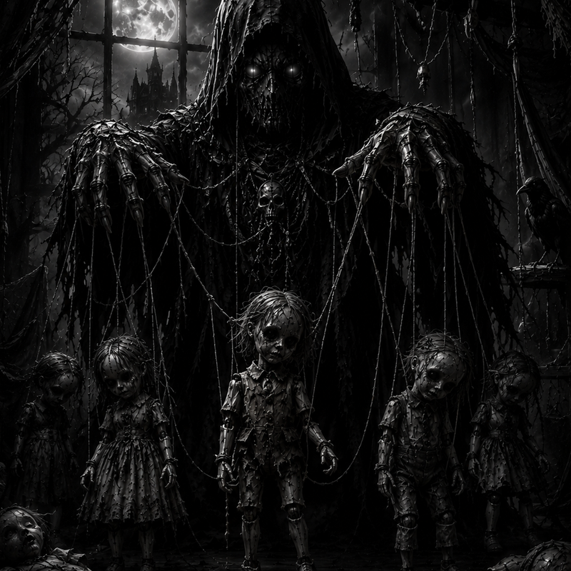 Marionnettiste Maudit | Dark Fantasy | DarkCollectionStudio — rendu gravé