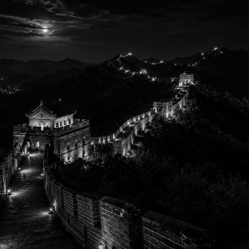 La Grande Muraille de Chine | Paysages | DarkCollectionStudio — rendu gravé