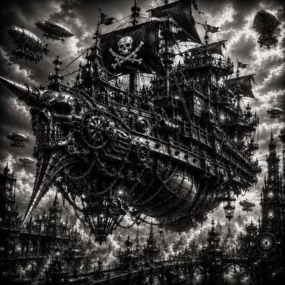 Le Pirate des Airs | Steampunk | DarkCollectionStudio — aperçu à l'échelle
