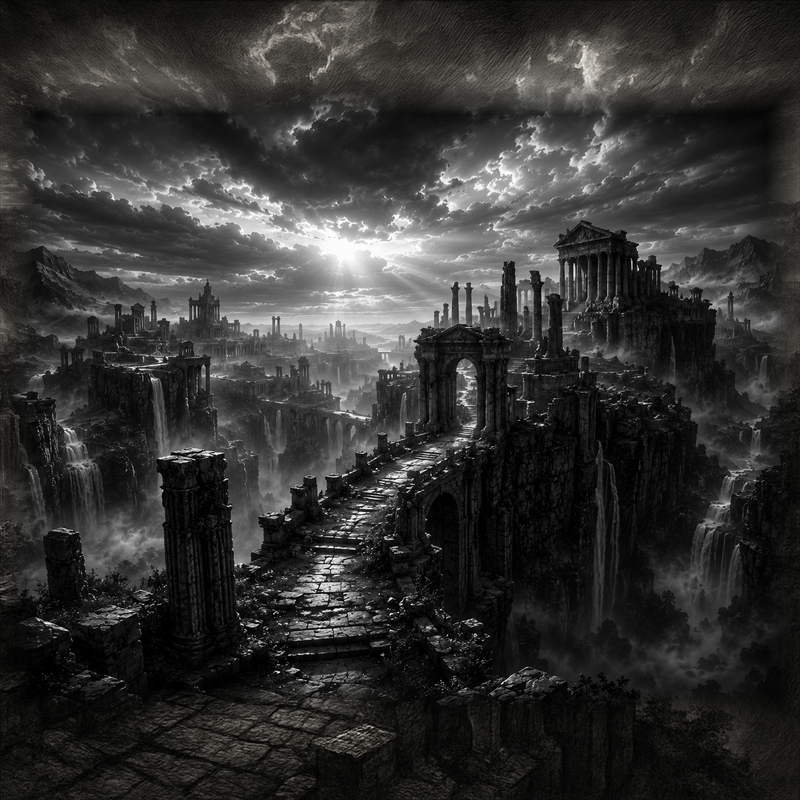 Les Ruines du Temple | Paysages | DarkCollectionStudio — rendu gravé