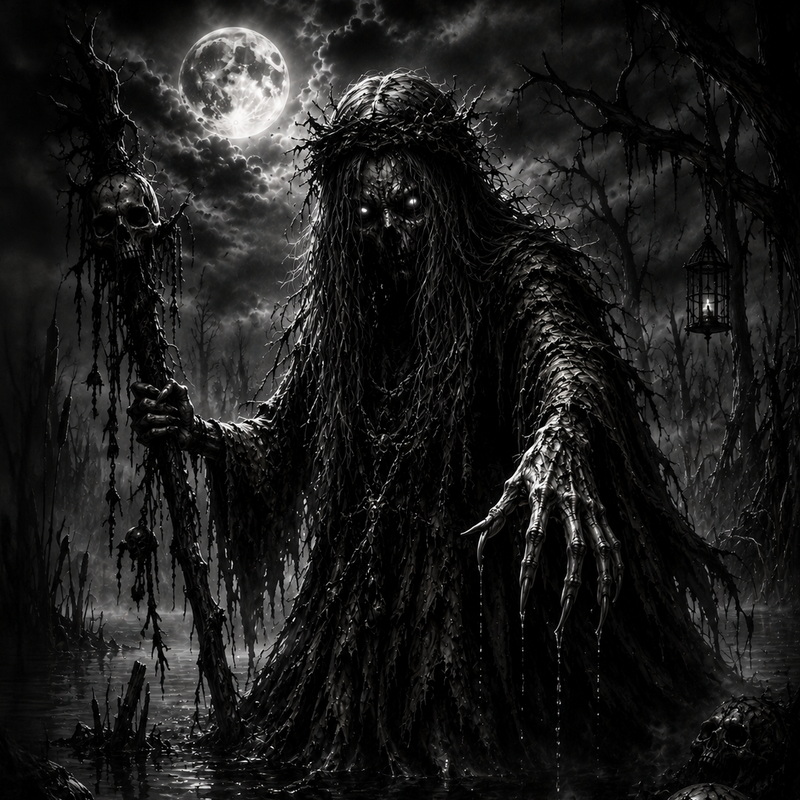 Sorcière des Marais | Dark Fantasy | DarkCollectionStudio — rendu gravé