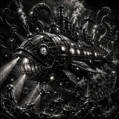 Le Sous-Marin Léviathan | Steampunk | DarkCollectionStudio — aperçu à l'échelle