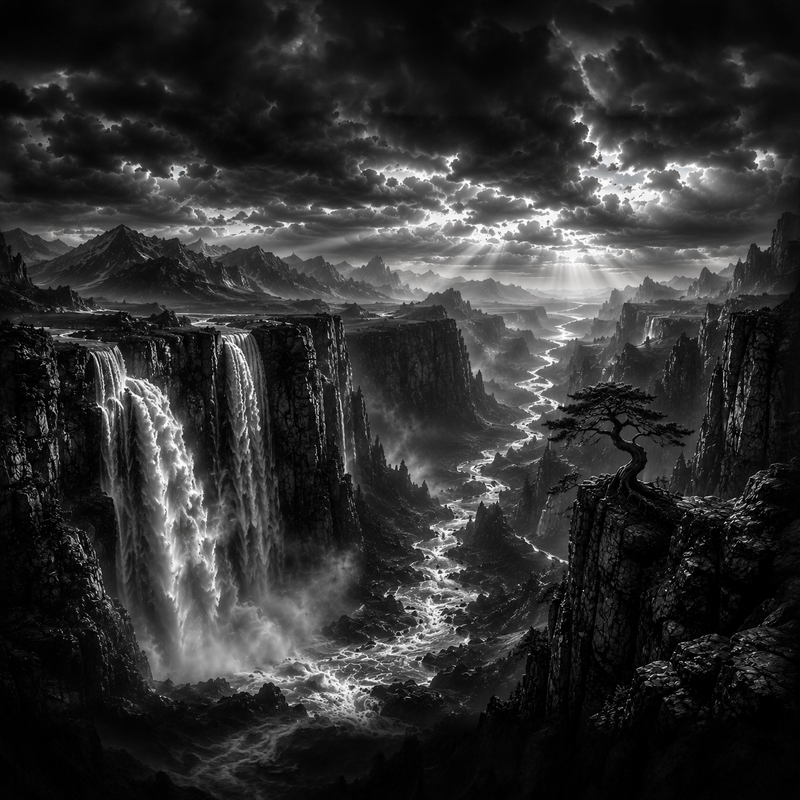 La Vallée aux Cascades | Paysages | DarkCollectionStudio — rendu gravé