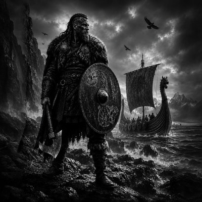 Viking au Drakkar | Guerriers | DarkCollectionStudio — aperçu à l'échelle