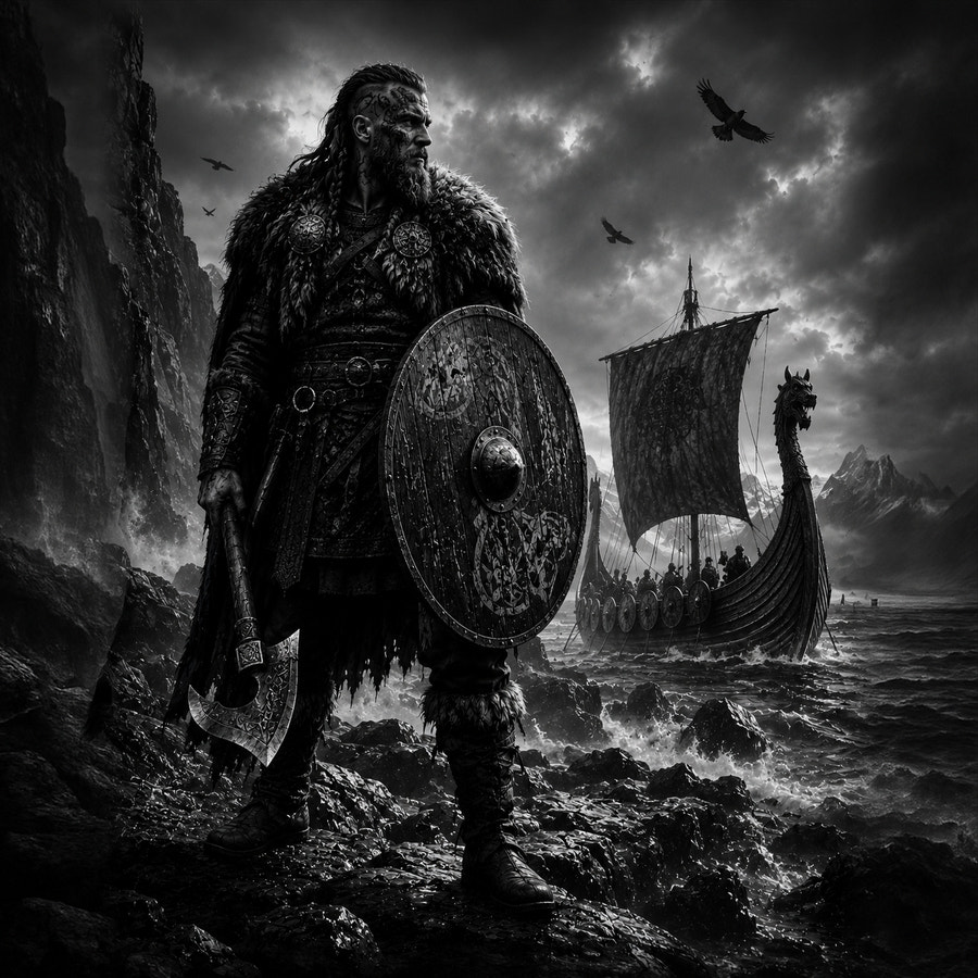 Viking au Drakkar carre